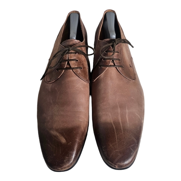 Men Bacco Bucci Mocha Brown Genuine Leather Dress Shoes Size 13 D